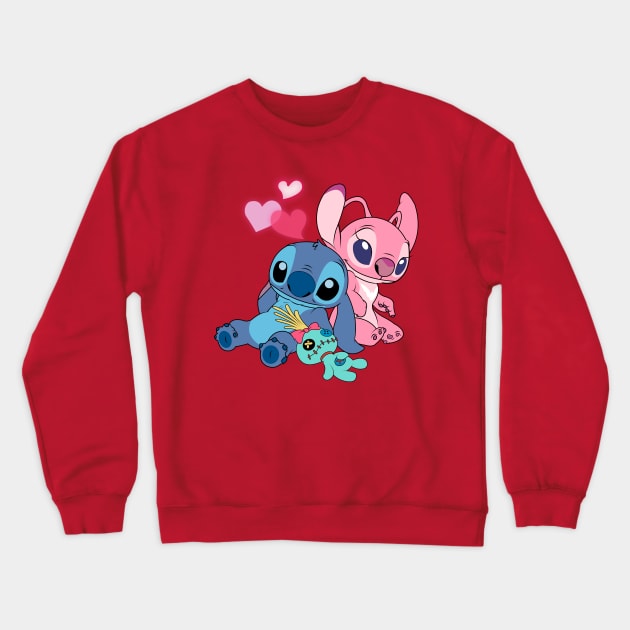 Stitch & Angel 2 Crewneck Sweatshirt by Nykos